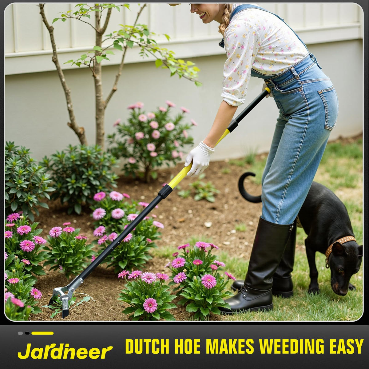 Jardineer stirrup hoe head enables precise weed removal around plants.