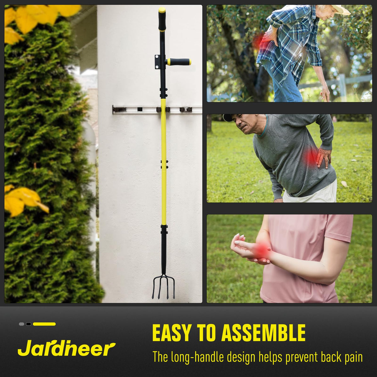 Jardineer tapered tines aerate soil and uproot weeds