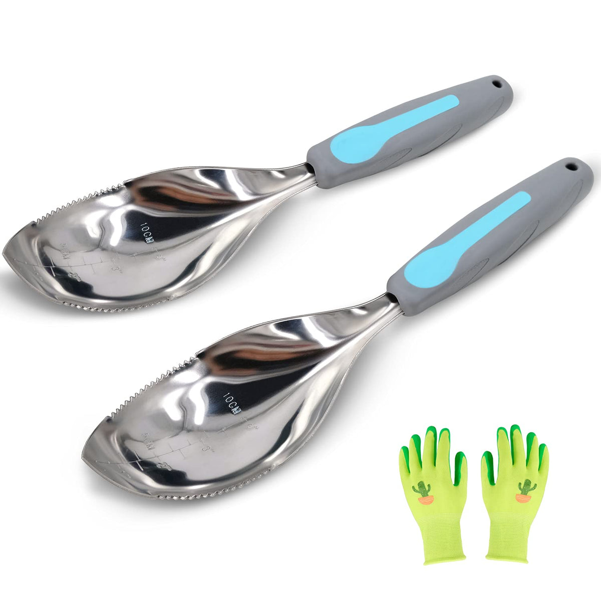 Jardineer trowel with stainless steel blade in blue for precise digging and planting