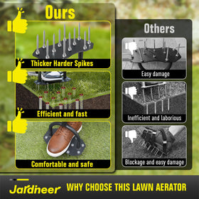 Jardineer wide foot bar with cushioned grip reduces fatigue.