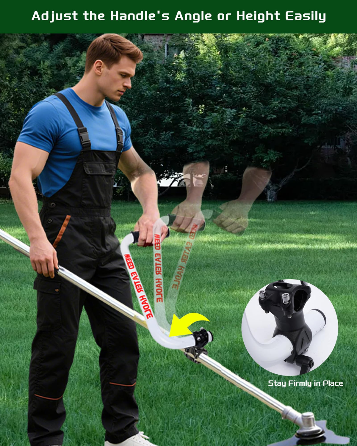 Jardirossa weed eater handle with universal-fit design suits most trimmer shafts.