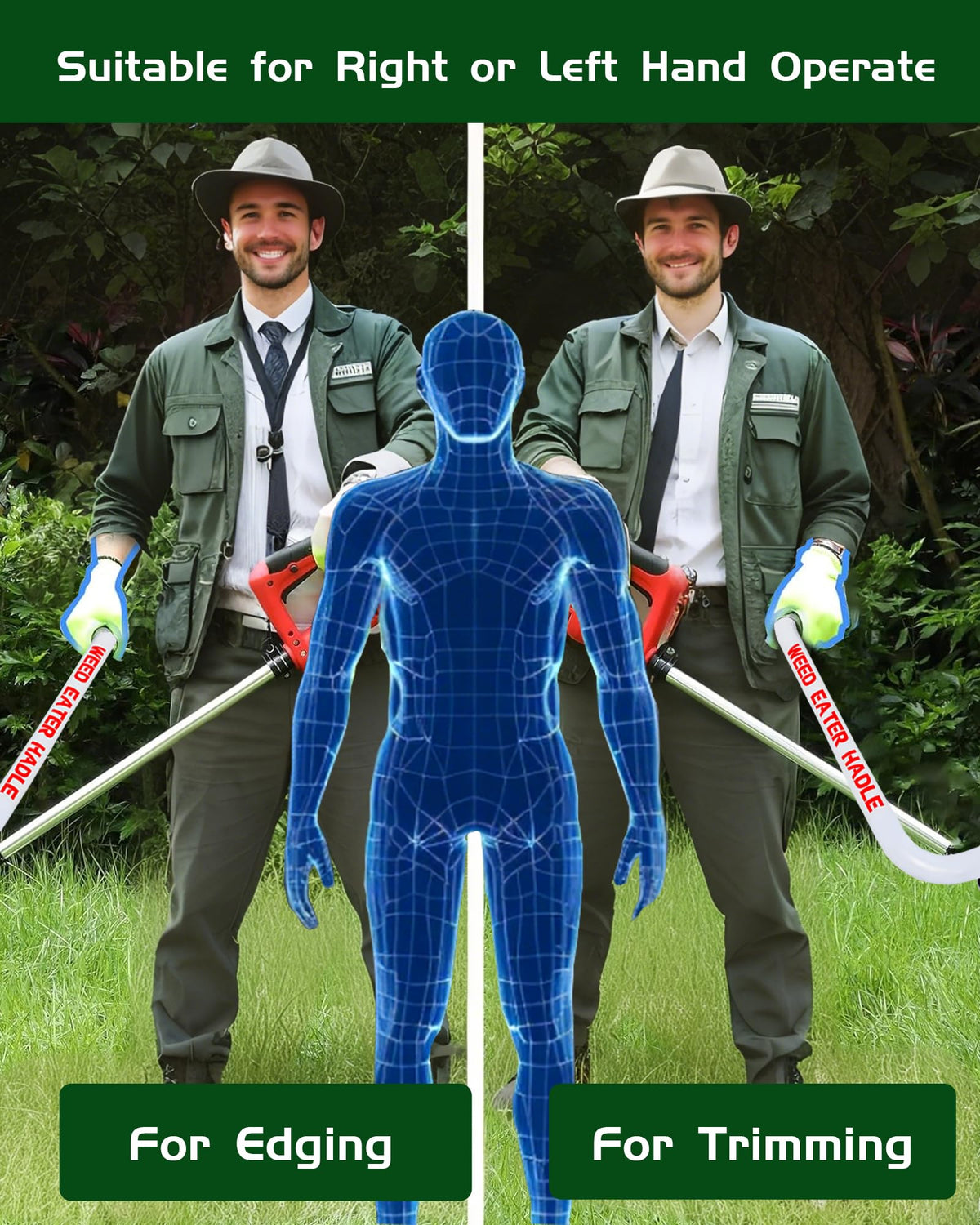 Jardirossa lightweight aluminum handle delivers durable, reliable performance for daily lawn care.