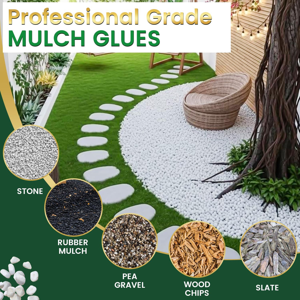 Jarezina Mulch Glue cures to a pet- and plant-safe surface