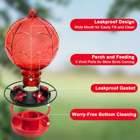 Jarkyfine feeder features an ant moat to deter ants from nectar