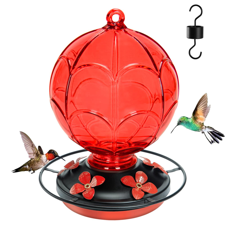 Jarkyfine hummingbird feeder with balloon design brightens outdoor space and attracts hummingbirds