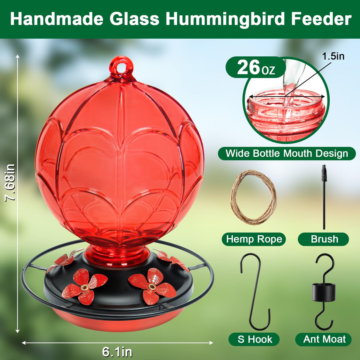 Jarkyfine feeder shows leak-proof base for clean nectar and reduced spills