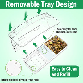 Jarkyfine clear acrylic feeder offers unobstructed views of cardinals and bluebirds.