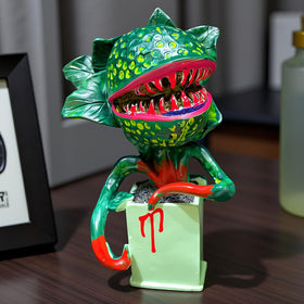 JARPSIRY 15cm tall piranha plant statue fits patios, porches, or desks with style.