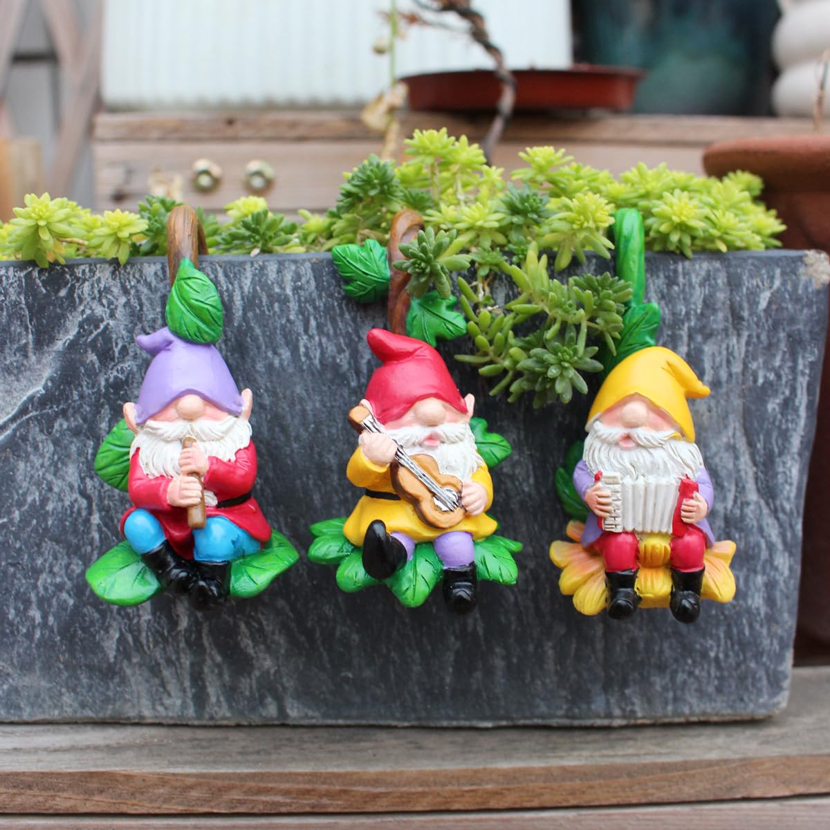JARPSIRY resin gnomes outdoor decor packaging image showing trio
