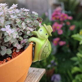 JARPSIRY tortoise shell detail resin statue enhances outdoor planters