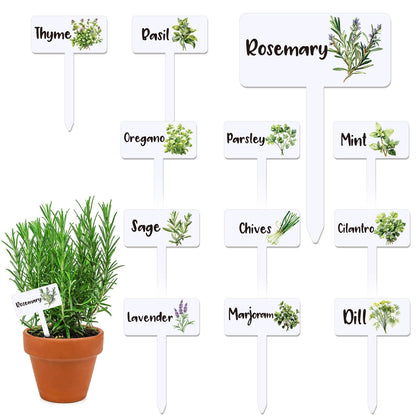 JarThenaAMCS 24Pcs acrylic plant label signs in 12 styles for easy garden labeling