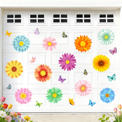 JarThenaAMCS daisy-butterfly magnets brighten a fridge with a fresh spring look