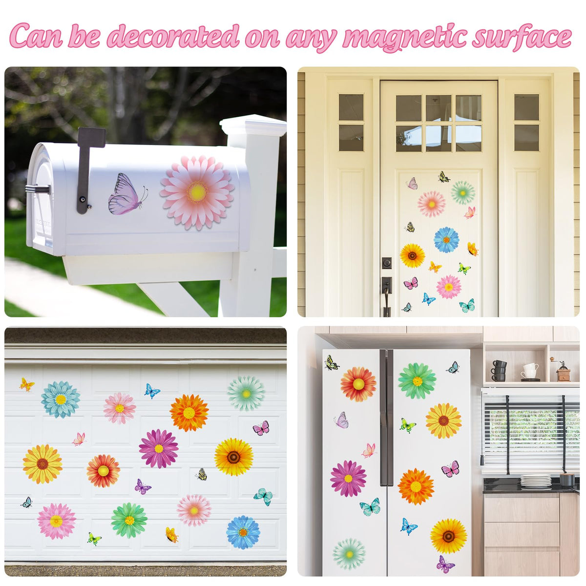 JarThenaAMCS fridge decor magnets transform kitchen space with playful daisies