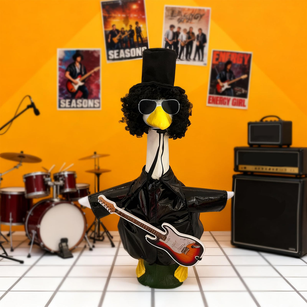 JarThenaAMCS Rock Roll Goose Sunglasses deliver cool accessory for outdoor decor.