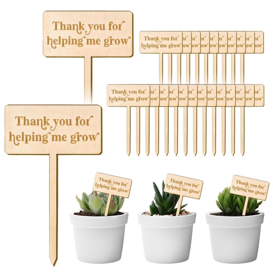 JarThenaAMCS thank you label close-up with laser engraving for durable garden markers