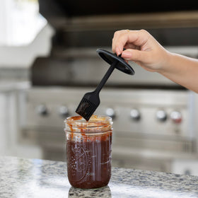 Jarware lid on a wide-mouth Ball jar demonstrates versatile sauces.