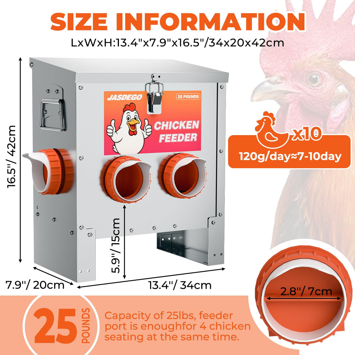 JASDEGO rodent-proof design deters pests during feeding.