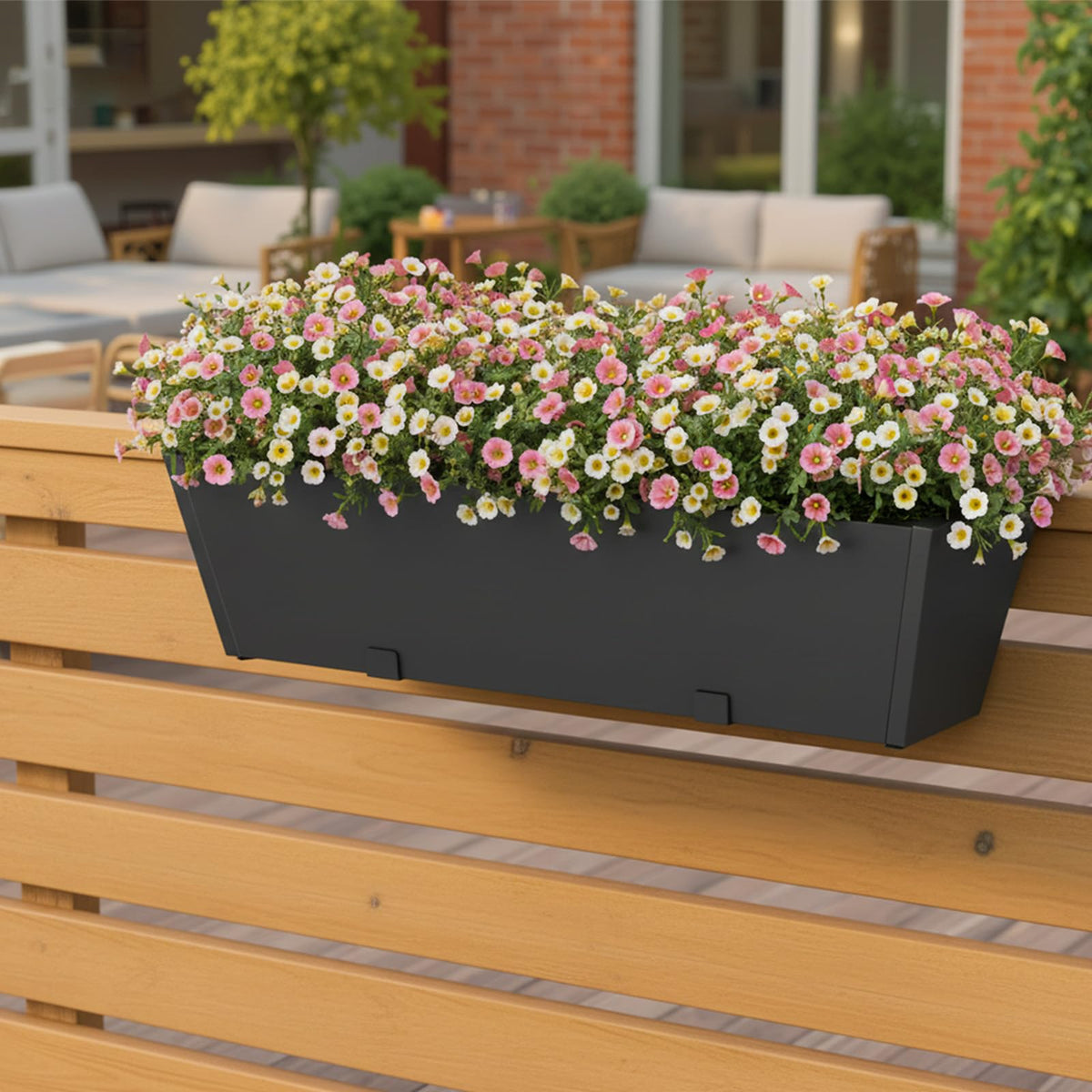 Jasdego planters suit flowers, herbs, and greenery in urban spaces.