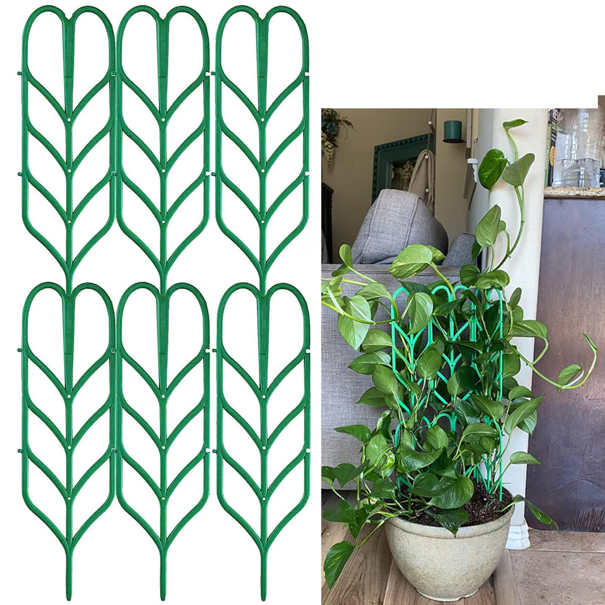 Jashem garden trellis stackable 6-pack supports climbing plants in pots