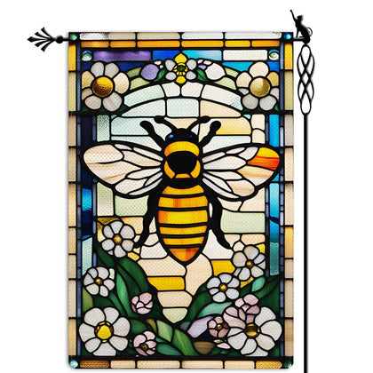 Jauageon Bee Happy flag double-sided for bright porch decor and year-round display.