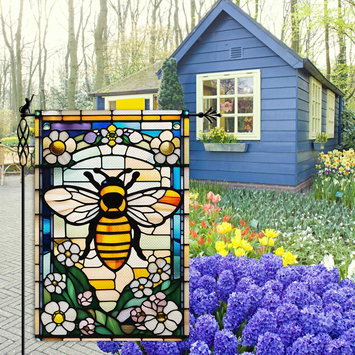 Jauageon Burlap garden flag weatherproof for reliable outdoor use.