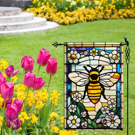 Jauageon Spring Garden flag 12.5x18 showcases cheerful flowers in outdoor spaces.