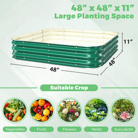 JAUZVIL outdoor view of 4x4 steel bed highlighting garden organization