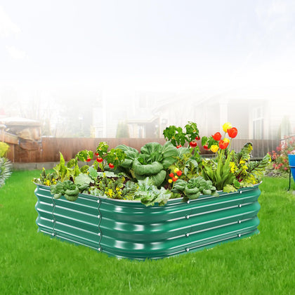 JAUZVIL galvanized raised bed panel close-up showing durable steel construction