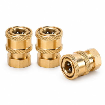 Javneo brass quick-connect 1/4in female NPT for secure high-pressure connections.