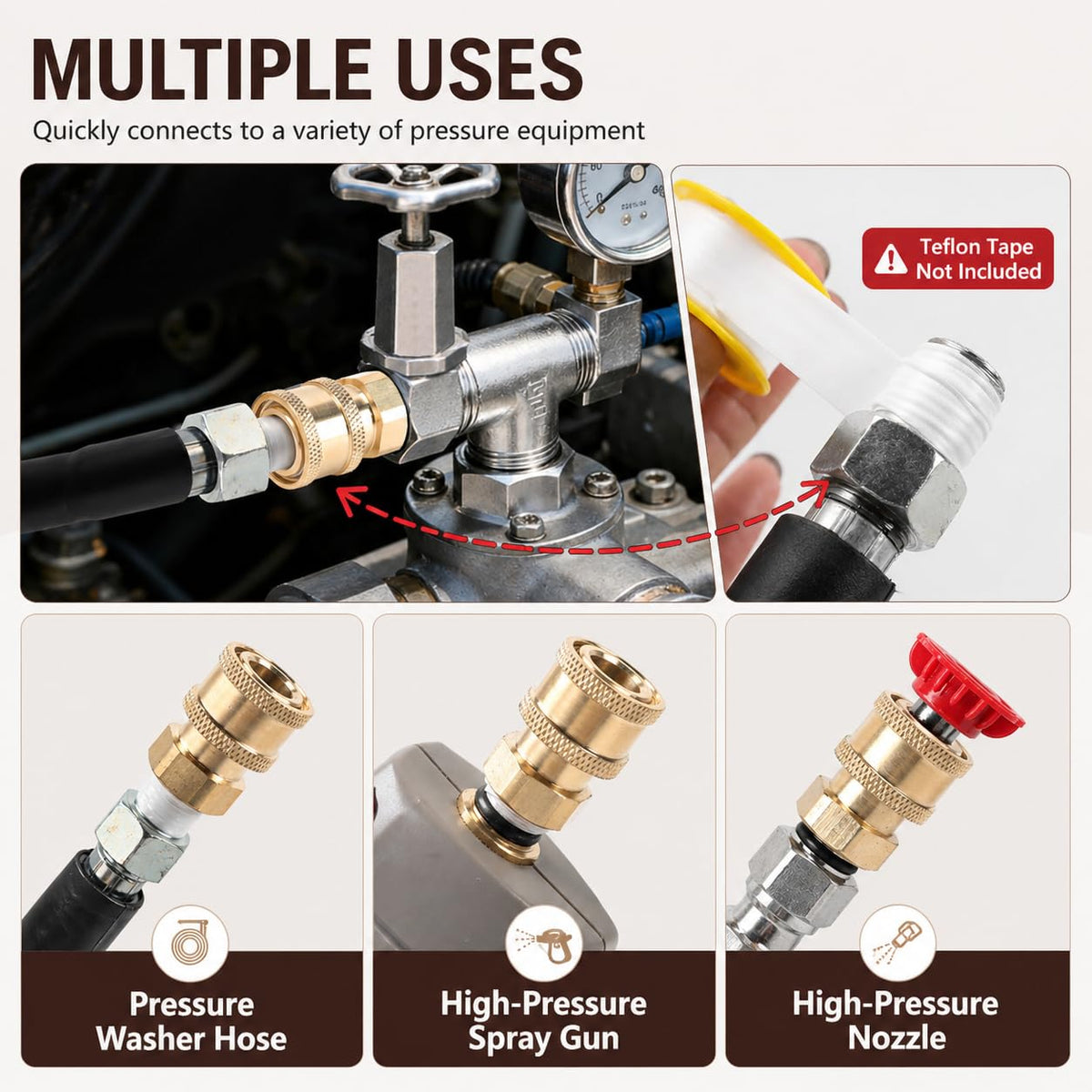 Javneo brass seal ensures tight connections and reduced leaks during use.