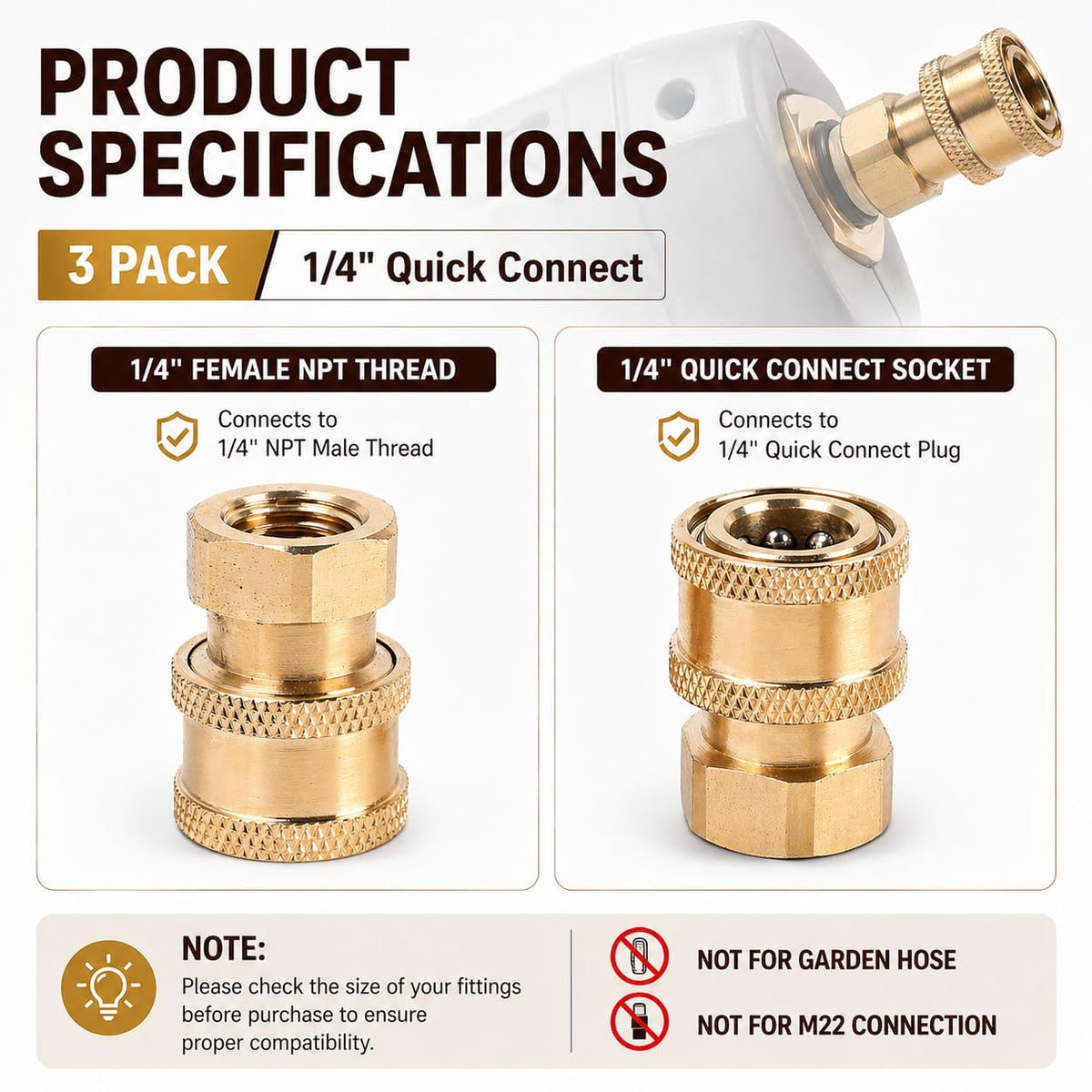 Javneo heavy-duty brass coupler delivers reliable sealing under tough pressure.