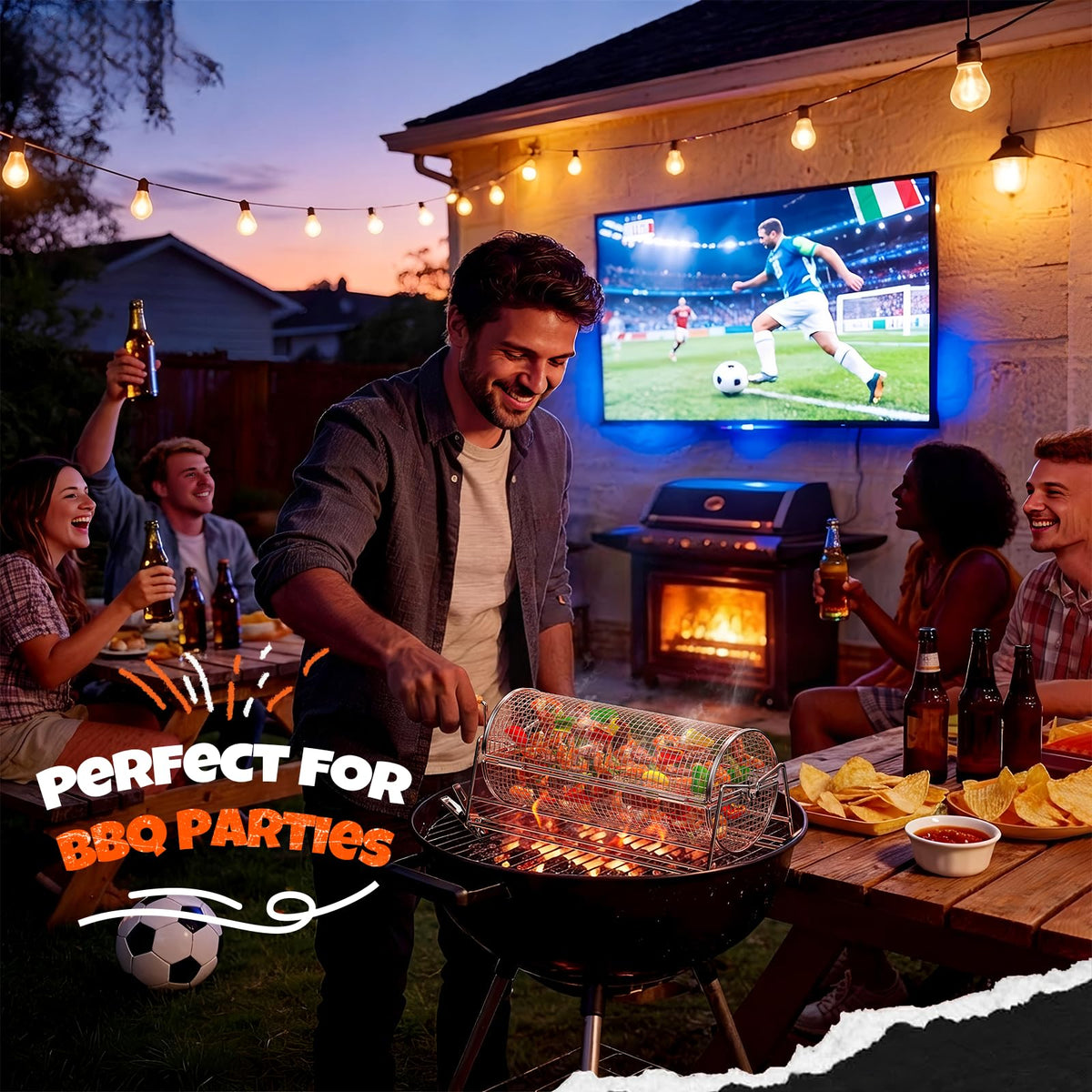 Jawjuly gift-pack BBQ basket ideal for birthdays and backyard parties