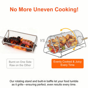 Jawjuly stainless steel grill basket with durable mesh supports long-lasting, healthy meals.