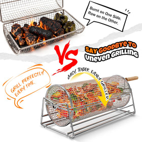 Jawjuly wooden handles grip design improves control during grilling