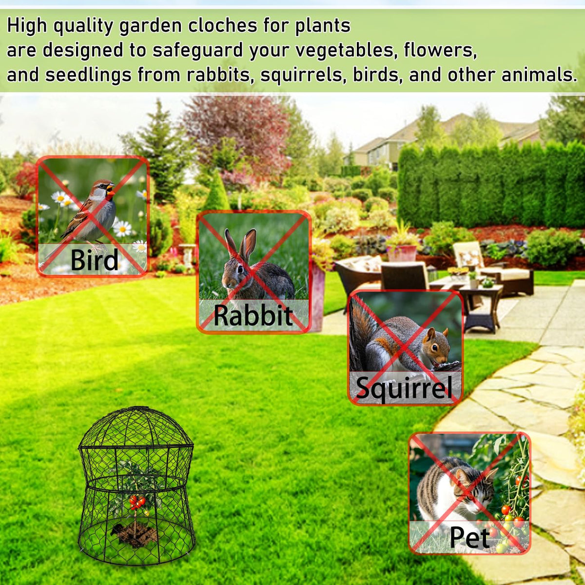 Jawulija 14-inch cloche offers roomy space for vegetables and flowers.
