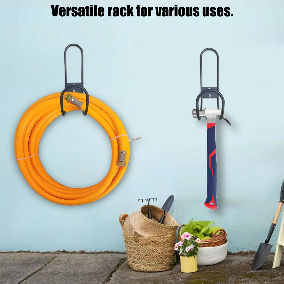 JAWULIJA hose holder installed on fence provides quick watering access