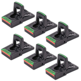 JT Eaton JAWZTM plastic mouse trap front view highlighting compact placement
