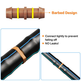 Closeup of JAYEE barbed coupling during assembly