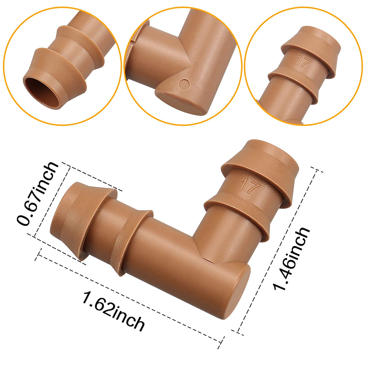 JAYEE barbed elbow grips 1/2-inch tubing for reliable garden irrigation
