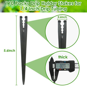 JAYEE drip stakes in soil installation showing tool-free placement for stability.