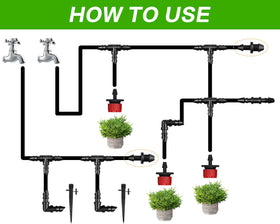 A garden irrigation setup using JAYEE plugs for tidy end closures