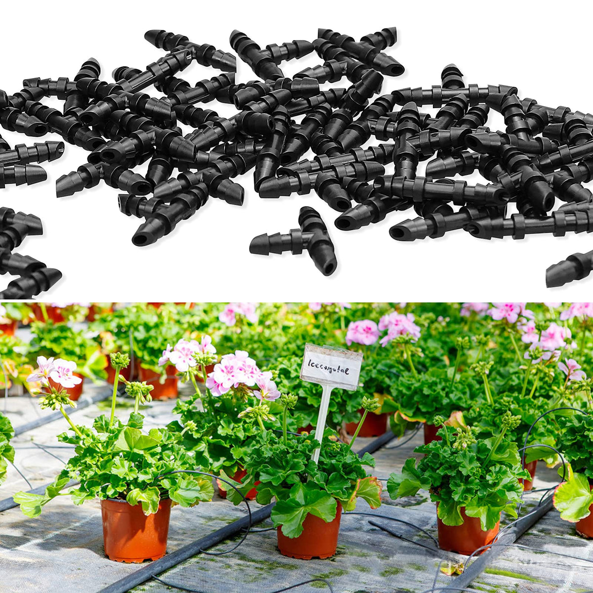 JAYEE wide-application irrigation tee for garden and greenhouse