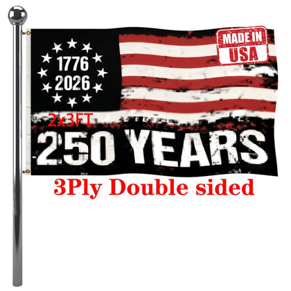 Jayus 250th anniversary flag front view with vivid outdoor colors