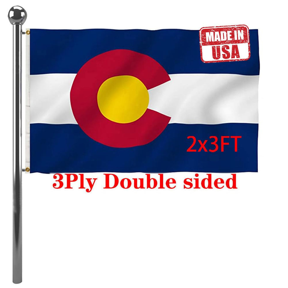 Jayus Colorado flag with detailed stitching for durable outdoor display