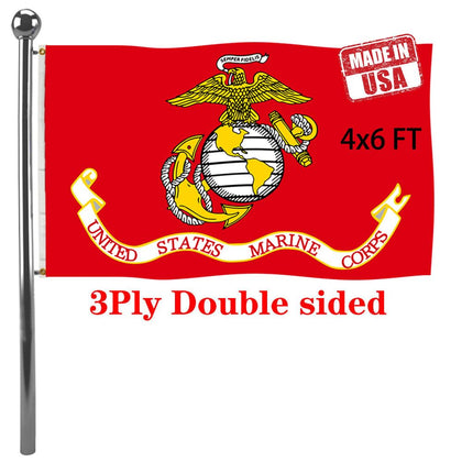 Jayus double-sided Marine Corps flag 4x6ft showcases vivid colors for outdoor display