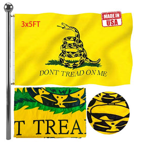 Jayus double sided embroidered Gadsden flag 3x5ft for prominent outdoor display
