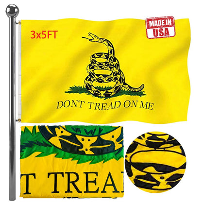 Jayus double sided embroidered Gadsden flag 3x5ft for prominent outdoor display
