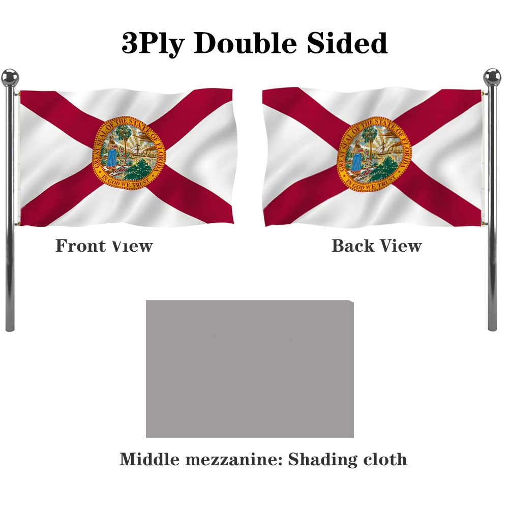 Jayus Florida state flag 3x5ft double sided printing visible from both sides