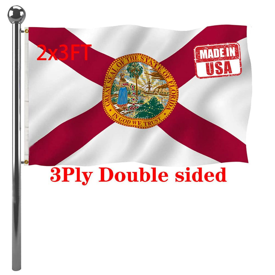 Jayus Florida States flag 2x3ft double-sided front view, vivid colors for outdoor display