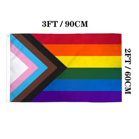 Jayus inclusive-message Progress Pride flag promotes visibility and awareness.